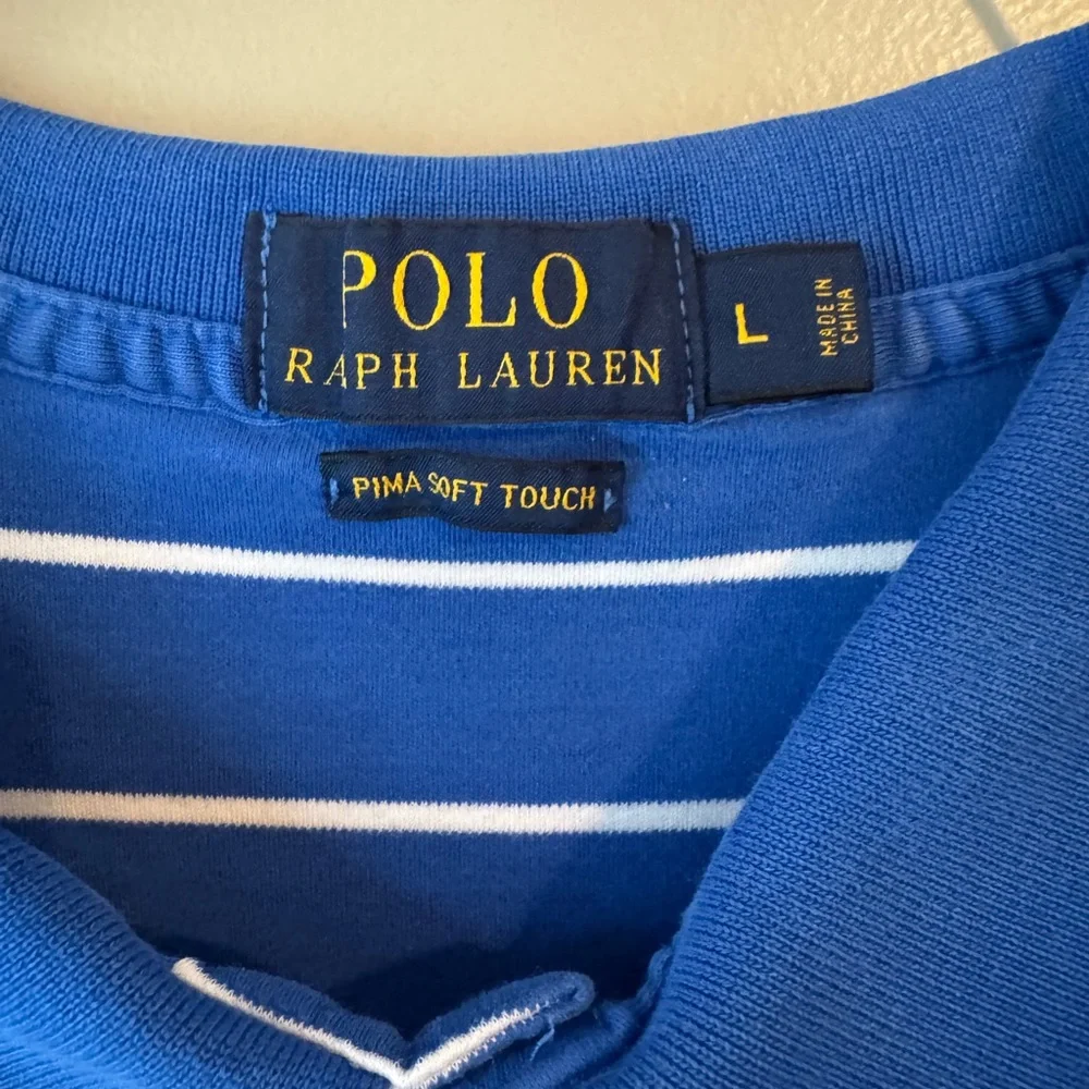 Polo by Ralph Lauren Royal Blue and White Striped Polo Shirt Pima Soft